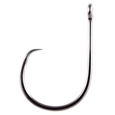 Owner Ssw InLine Circle Hook, Size 80, Hangnail Point Medium Shank, NonOffset, Straight Eye, Black Chro 5179-181